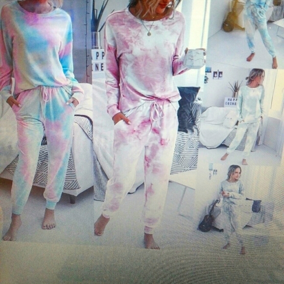 Pants - tye dye track suit